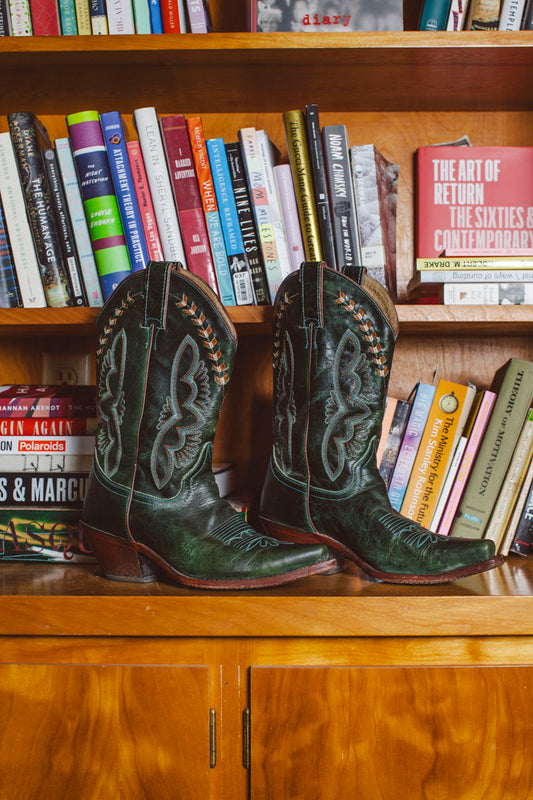 PORTER Cowboy Boots in Forrest Green size 8 1/2 B