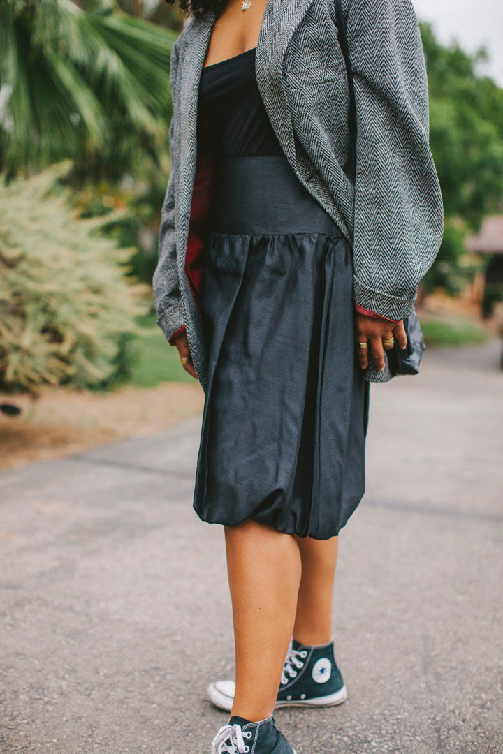 Puffy midi outlet skirt