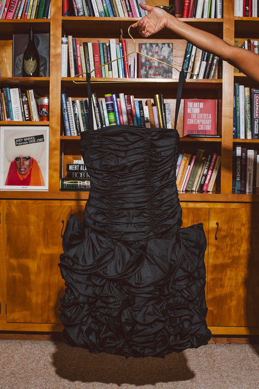 PORTER Black Strapless Dress Size Extra Small