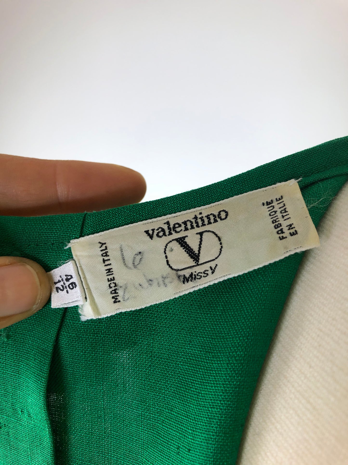 Valentino Kelly Green Linen Dress